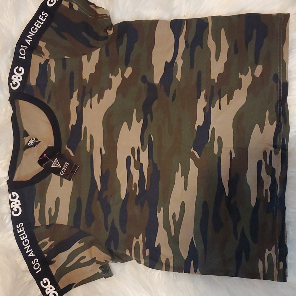 G BY GUESS CAMO CROP TOP